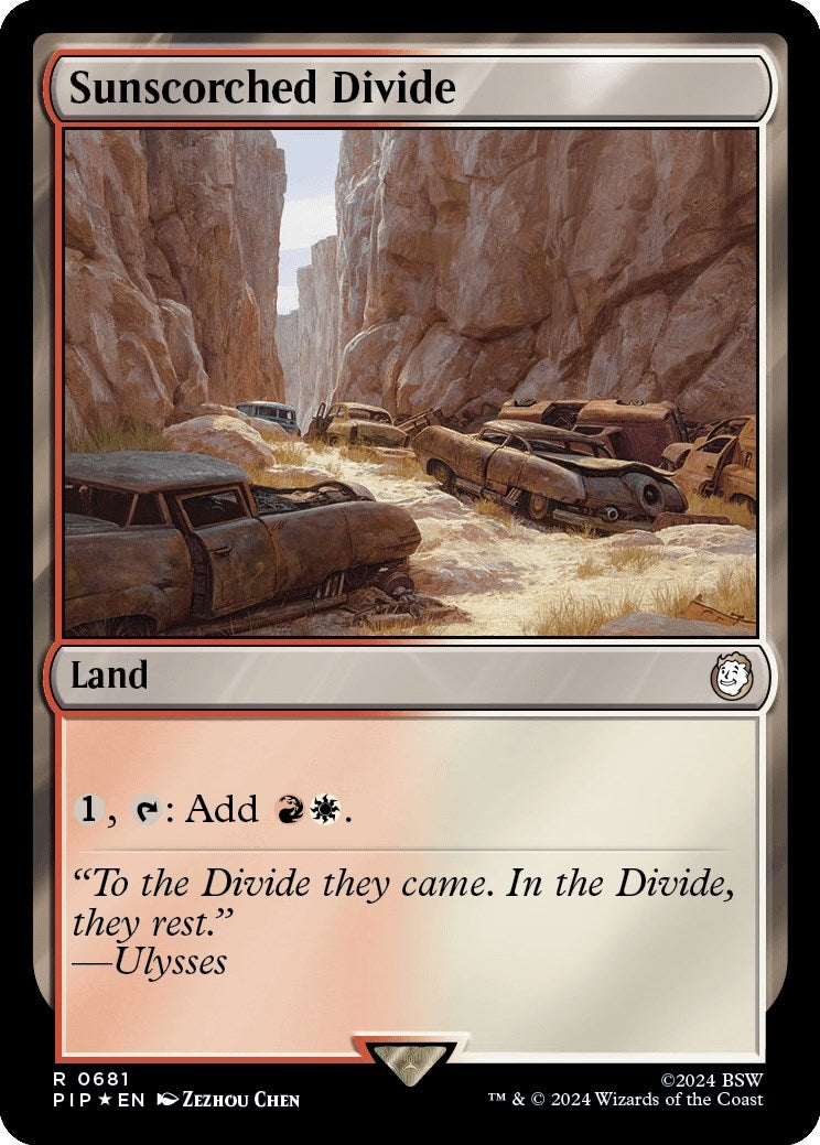 Image for Sunscorched Divide (Surge Foil) (681) (Universes Beyond: Fallout) - Magic: The Gathering
