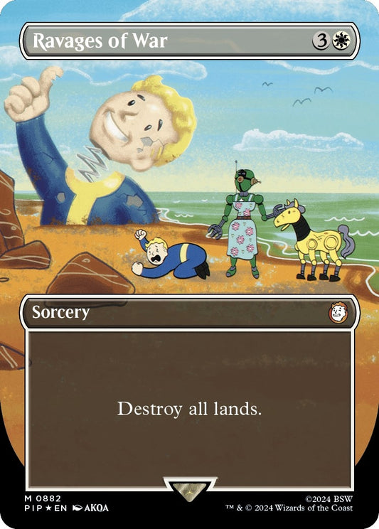 Image for Ravages of War (Borderless) (Surge Foil) (882) (Universes Beyond: Fallout) - Magic: The Gathering