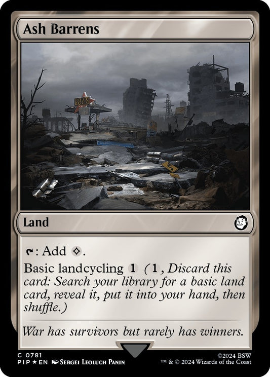 Image for Ash Barrens (Surge Foil) (781) (Universes Beyond: Fallout) - Magic: The Gathering
