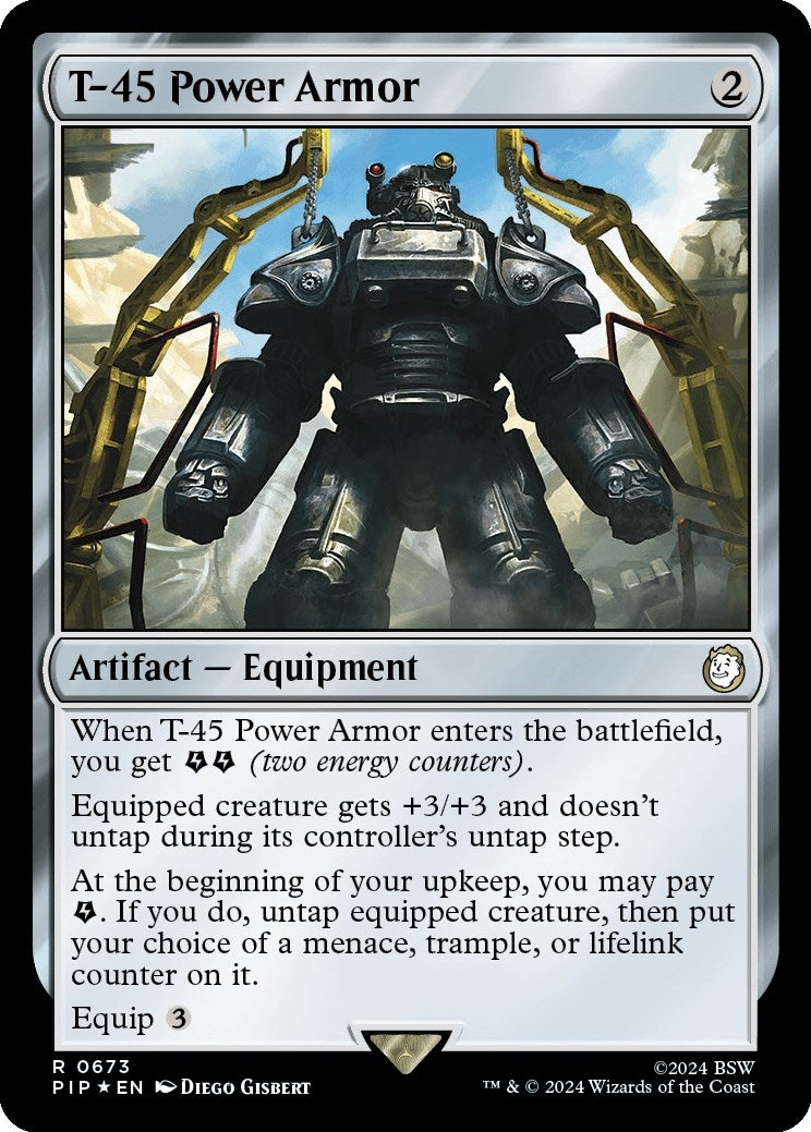Image for T-45 Power Armor (Surge Foil) (673) (Universes Beyond: Fallout) - Magic: The Gathering
