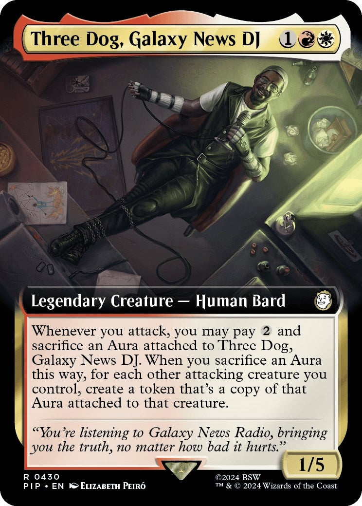 Image for Three Dog, Galaxy News DJ (Extended Art) (430) (Universes Beyond: Fallout) - Magic: The Gathering