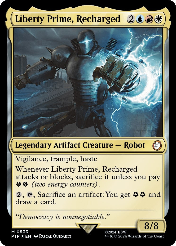 Image for Liberty Prime, Recharged (Surge Foil) (533) (Universes Beyond: Fallout) - Magic: The Gathering