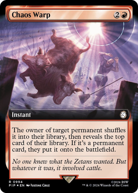 Image for Chaos Warp (Extended Art) (Surge Foil) (994) (Universes Beyond: Fallout) - Magic: The Gathering