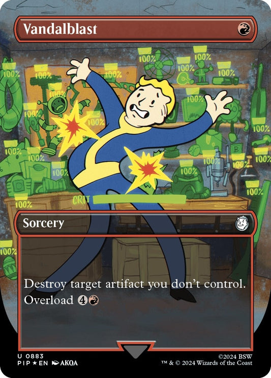 Image for Vandalblast (Borderless) (Surge Foil) (883) (Universes Beyond: Fallout) - Magic: The Gathering