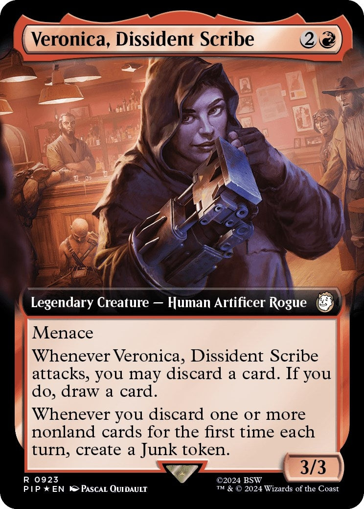 Image for Veronica, Dissident Scribe (Extended Art) (Surge Foil) (923) (Universes Beyond: Fallout) - Magic: The Gathering