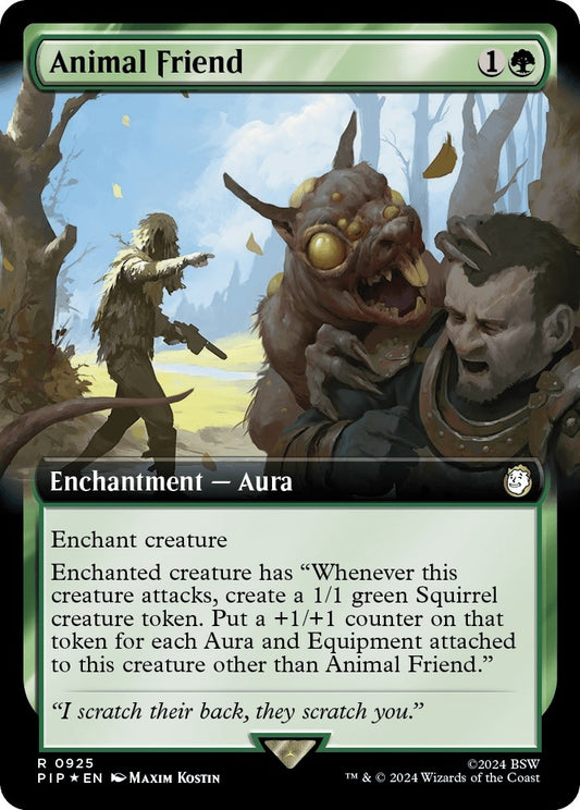 Image for Animal Friend (Extended Art) (Surge Foil) (925) (Universes Beyond: Fallout) - Magic: The Gathering
