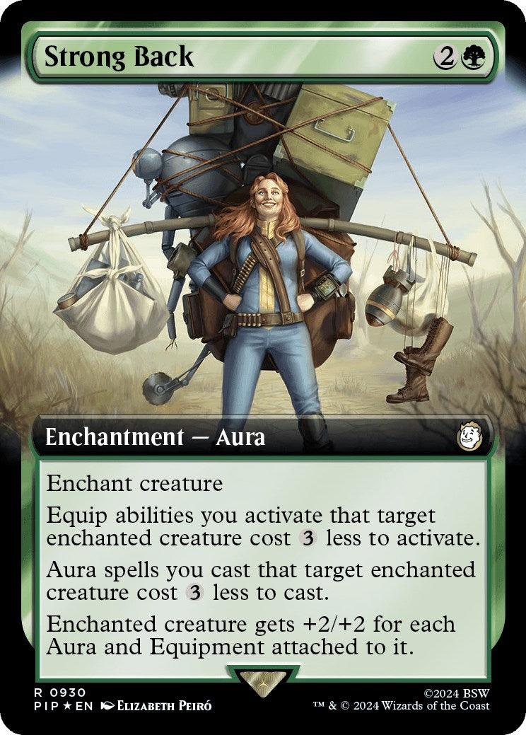 Image for Strong Back (Extended Art) (Surge Foil) (930) (Universes Beyond: Fallout) - Magic: The Gathering