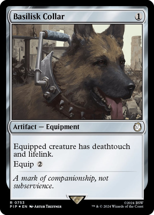 Image for Basilisk Collar (Surge Foil) (753) (Universes Beyond: Fallout) - Magic: The Gathering