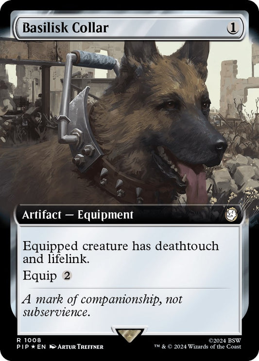 Image for Basilisk Collar (Extended Art) (Surge Foil) (1008) (Universes Beyond: Fallout) - Magic: The Gathering