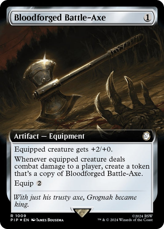 Image for Bloodforged Battle-Axe (Extended Art) (Surge Foil) (1009) (Universes Beyond: Fallout) - Magic: The Gathering