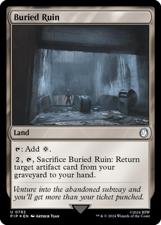 Image for Buried Ruin (Surge Foil) (782) (Universes Beyond: Fallout) - Magic: The Gathering