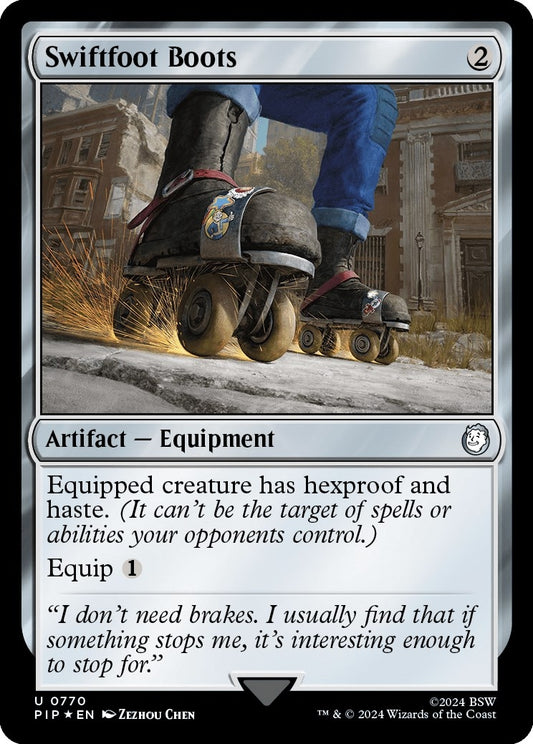 Image for Swiftfoot Boots (Surge Foil) (770) (Universes Beyond: Fallout) - Magic: The Gathering
