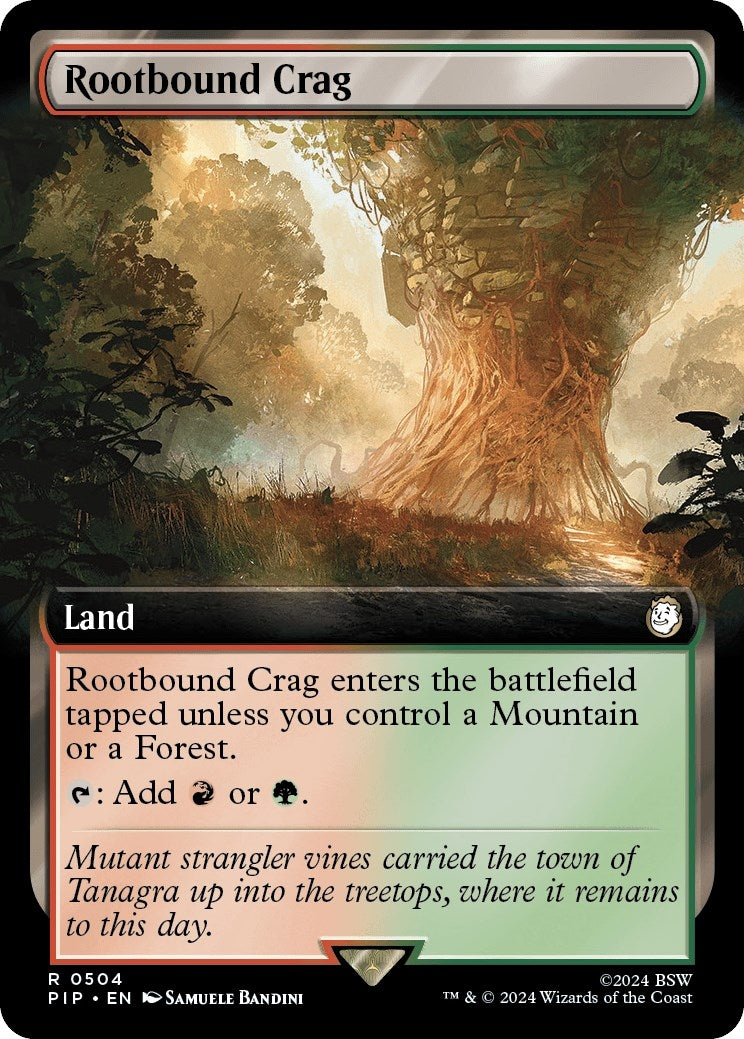 Image for Rootbound Crag (Extended Art) (504) (Universes Beyond: Fallout) - Magic: The Gathering
