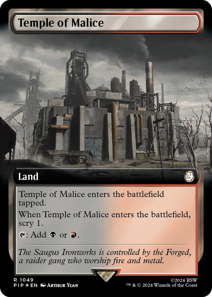Image for Temple of Malice (Extended Art) (Surge Foil) (1049) (Universes Beyond: Fallout) - Magic: The Gathering