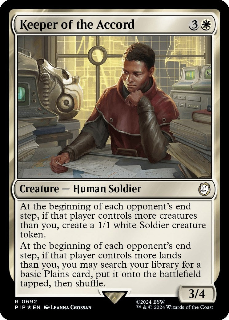 Image for Keeper of the Accord (Surge Foil) (692) (Universes Beyond: Fallout) - Magic: The Gathering