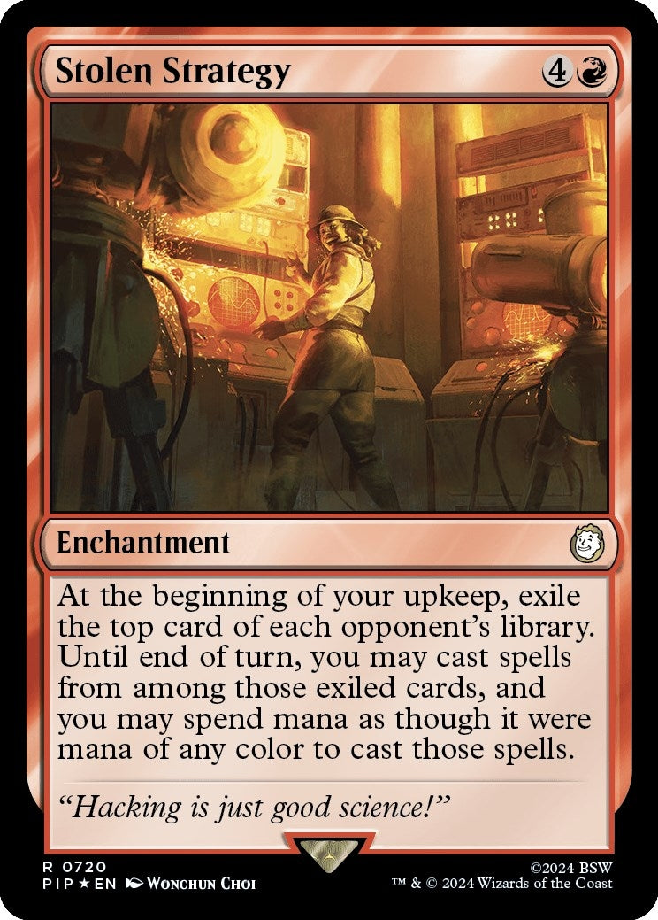 Image for Stolen Strategy (Surge Foil) (720) (Universes Beyond: Fallout) - Magic: The Gathering