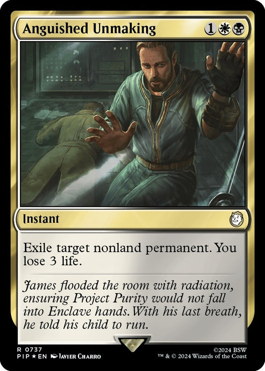 Image for Anguished Unmaking (Surge Foil) (737) (Universes Beyond: Fallout) - Magic: The Gathering