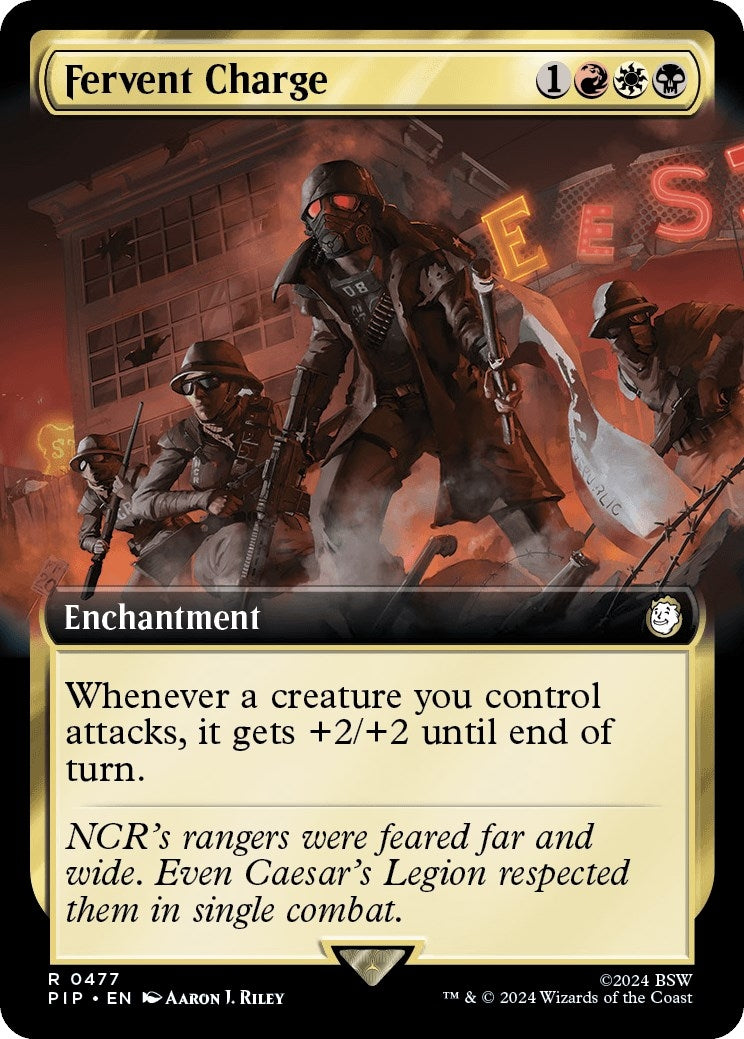 Image for Fervent Charge (Extended Art) (477) (Universes Beyond: Fallout) - Magic: The Gathering