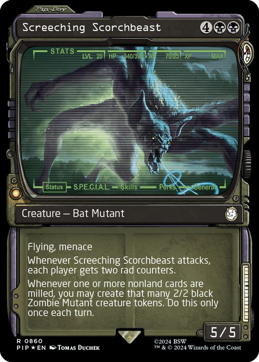 Image for Screeching Scorchbeast (Showcase) (Surge Foil) (860) (Universes Beyond: Fallout) - Magic: The Gathering
