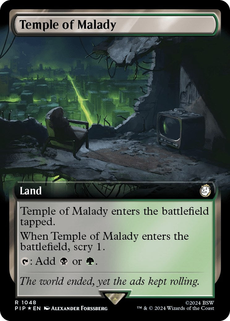 Image for Temple of Malady (Extended Art) (Surge Foil) (1048) (Universes Beyond: Fallout) - Magic: The Gathering