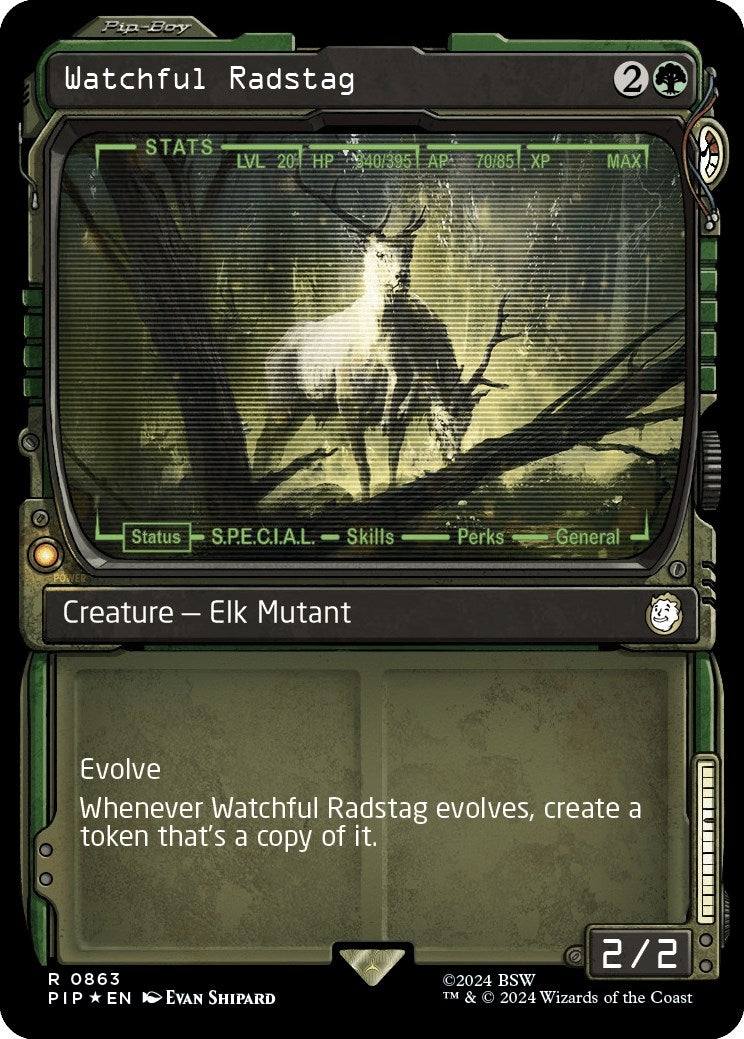 Image for Watchful Radstag (Showcase) (Surge Foil) (863) (Universes Beyond: Fallout) - Magic: The Gathering
