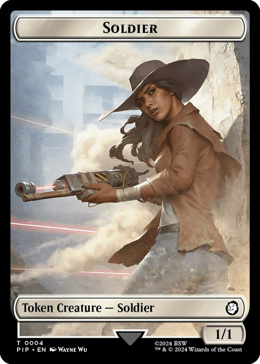 Image for Soldier (0004) // Treasure (0019) Double-Sided Token (4 // 19) (Universes Beyond: Fallout) - Magic: The Gathering