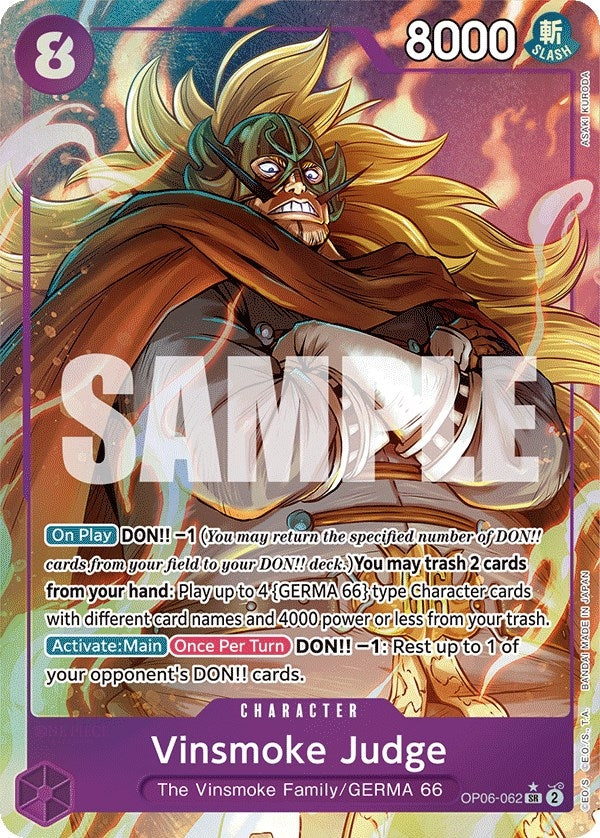Image for Vinsmoke Judge (Alternate Art) (OP06-062) (Wings of the Captain) - One Piece Card Game