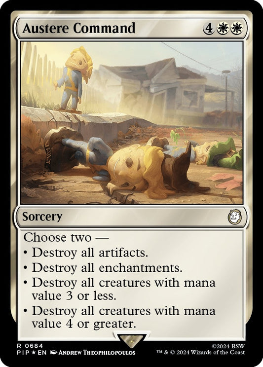 Image for Austere Command (Surge Foil) (684) (Universes Beyond: Fallout) - Magic: The Gathering