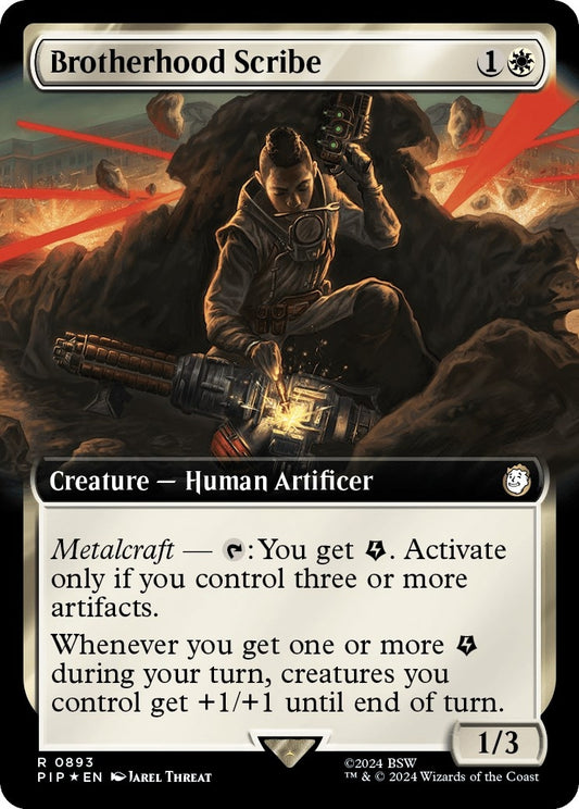 Image for Brotherhood Scribe (Extended Art) (Surge Foil) (893) (Universes Beyond: Fallout) - Magic: The Gathering