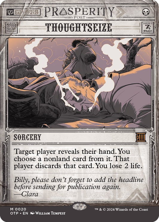 Image for Thoughtseize (20) (Outlaws of Thunder Junction: Breaking News) - Magic: The Gathering