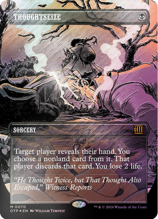 Image for Thoughtseize (Textured Foil) (70) (Outlaws of Thunder Junction: Breaking News) - Magic: The Gathering
