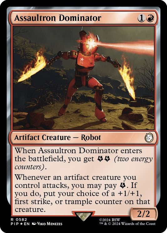 Image for Assaultron Dominator (Surge Foil) (582) (Universes Beyond: Fallout) - Magic: The Gathering