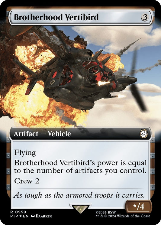 Image for Brotherhood Vertibird (Extended Art) (Surge Foil) (959) (Universes Beyond: Fallout) - Magic: The Gathering