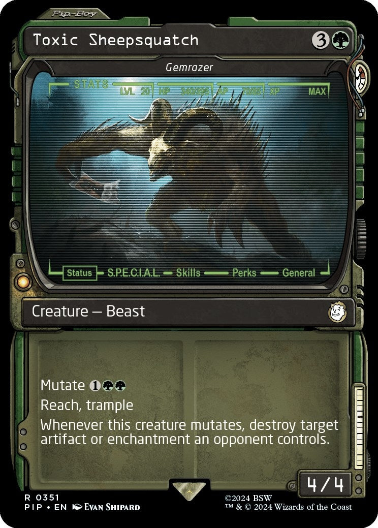 Image for Toxic Sheepsquatch - Gemrazer (Showcase) (351) (Universes Beyond: Fallout) - Magic: The Gathering