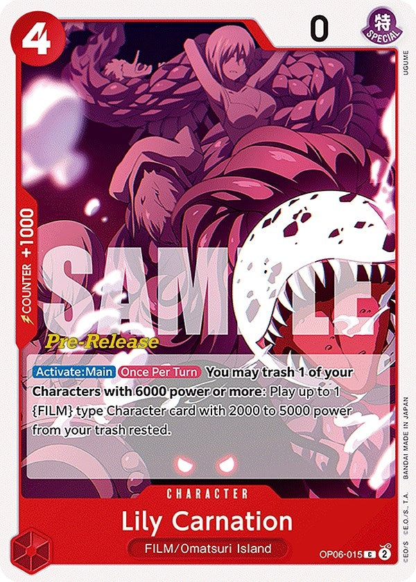 Image for Lily Carnation (OP06-015) (Wings of the Captain Pre-Release Cards) - One Piece Card Game