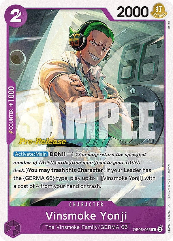 Image for Vinsmoke Yonji (066) (OP06-066) (Wings of the Captain Pre-Release Cards) - One Piece Card Game
