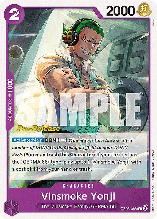 Image for Vinsmoke Yonji (066) (OP06-066) (Wings of the Captain Pre-Release Cards) - One Piece Card Game