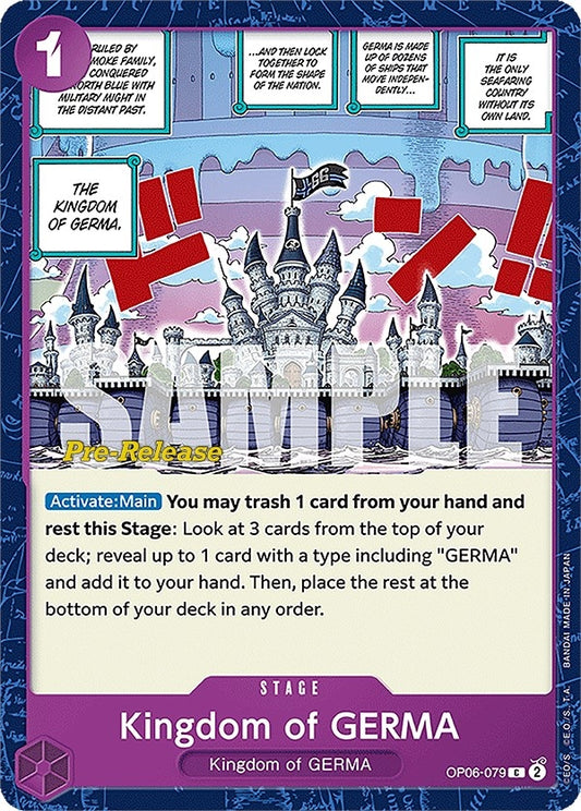 Image for Kingdom of GERMA (OP06-079) (Wings of the Captain Pre-Release Cards) - One Piece Card Game