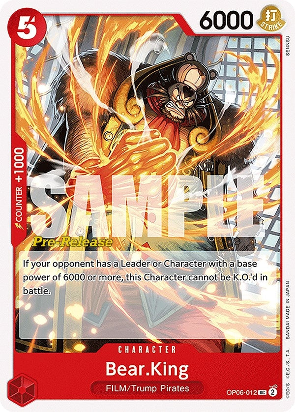 Image for Bear.King (OP06-012) (Wings of the Captain Pre-Release Cards) - One Piece Card Game
