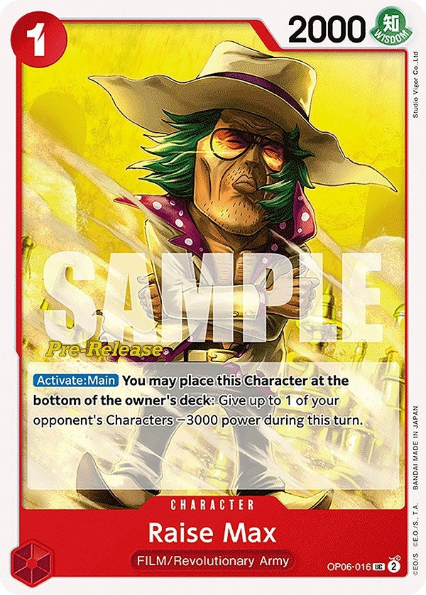 Image for Raise Max (OP06-016) (Wings of the Captain Pre-Release Cards) - One Piece Card Game