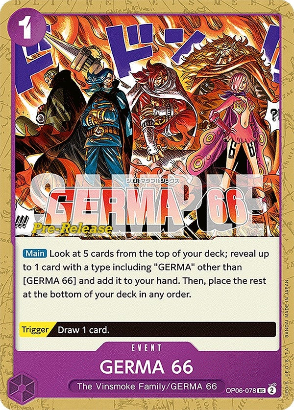 Image for GERMA 66 (OP06-078) (Wings of the Captain Pre-Release Cards) - One Piece Card Game
