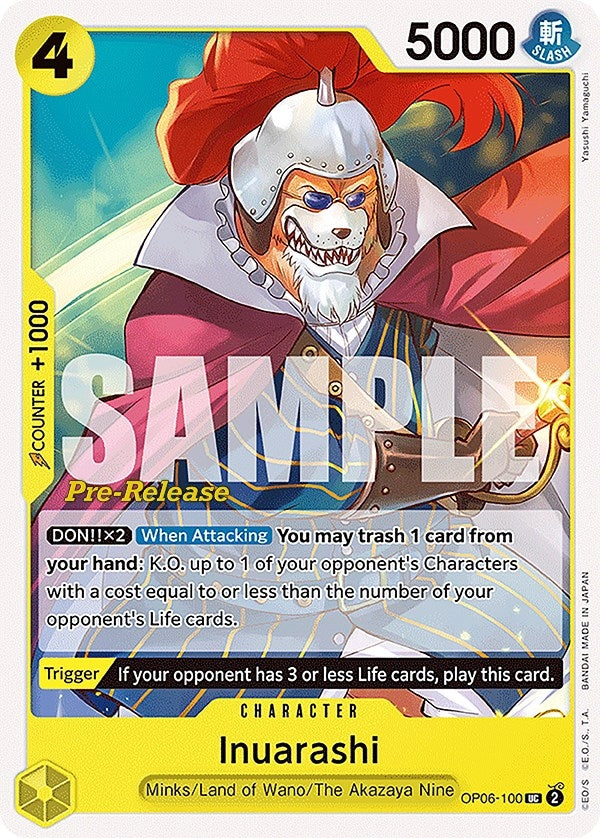Image for Inuarashi (OP06-100) (Wings of the Captain Pre-Release Cards) - One Piece Card Game