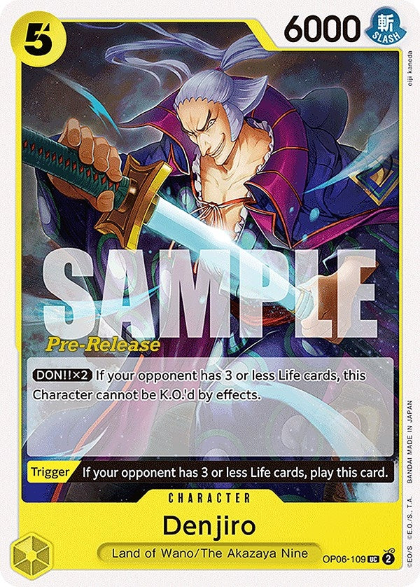 Image for Denjiro (OP06-109) (Wings of the Captain Pre-Release Cards) - One Piece Card Game