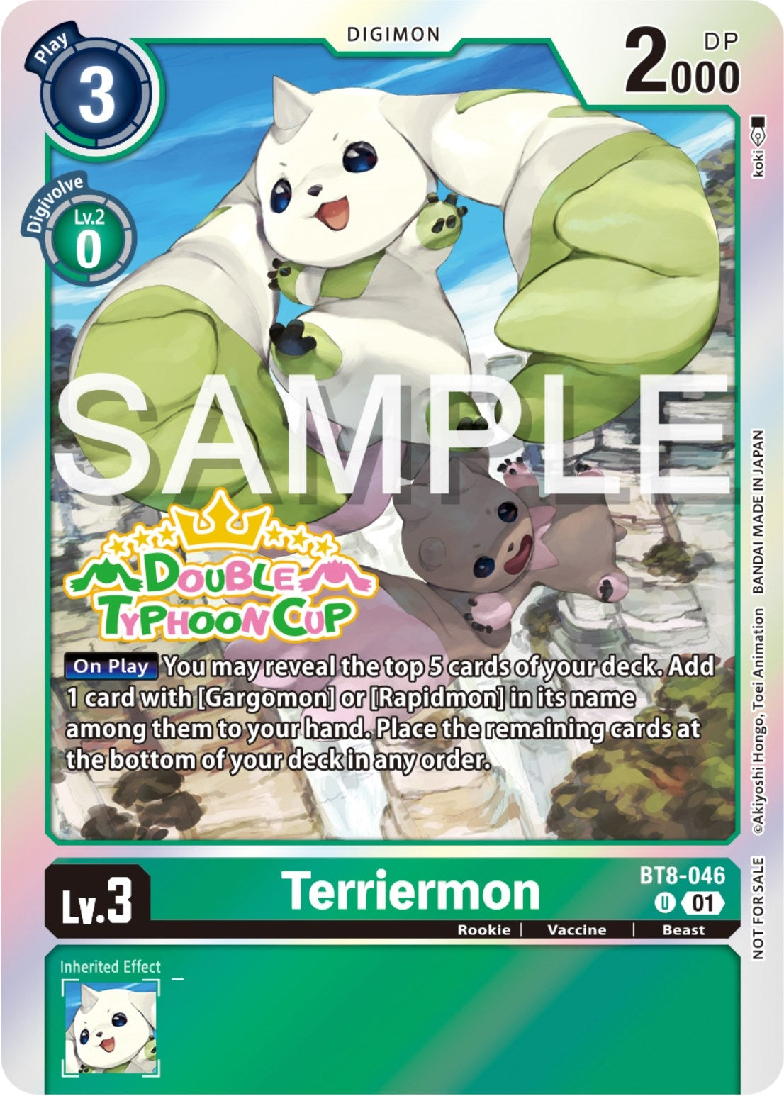 Image for Terriermon (Double Typhoon Cup Winner) (BT8-046 U) (New Awakening) - Digimon Card Game