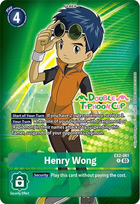 Image for Henry Wong (Reprint) (EX2-061 R) (Starter Deck 17: Double Typhoon Advanced Deck Set Pre-Release Cards) - Digimon Card Game