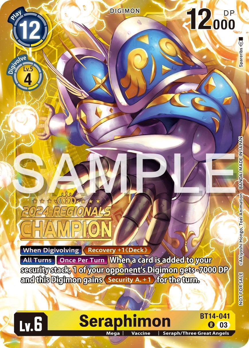 Image for Seraphimon (2024 Regionals Champion) (BT14-041 R) (Blast Ace) - Digimon Card Game