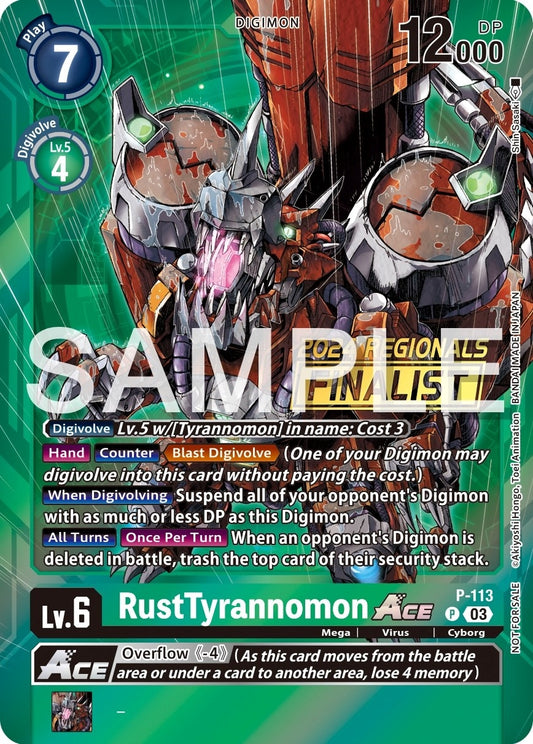 Image for RustTyrannomon ACE - P-113 (2024 Regionals Finalist) (P-113 P) (Digimon Promotion Cards) - Digimon Card Game