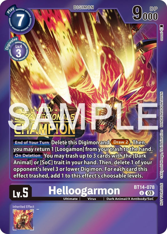 Image for Helloogarmon (2024 Regionals Champion) (BT14-078 U) (Blast Ace) - Digimon Card Game
