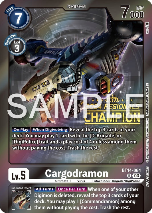 Image for Cargodramon (2024 Regionals Champion) (BT14-064 R) (Blast Ace) - Digimon Card Game