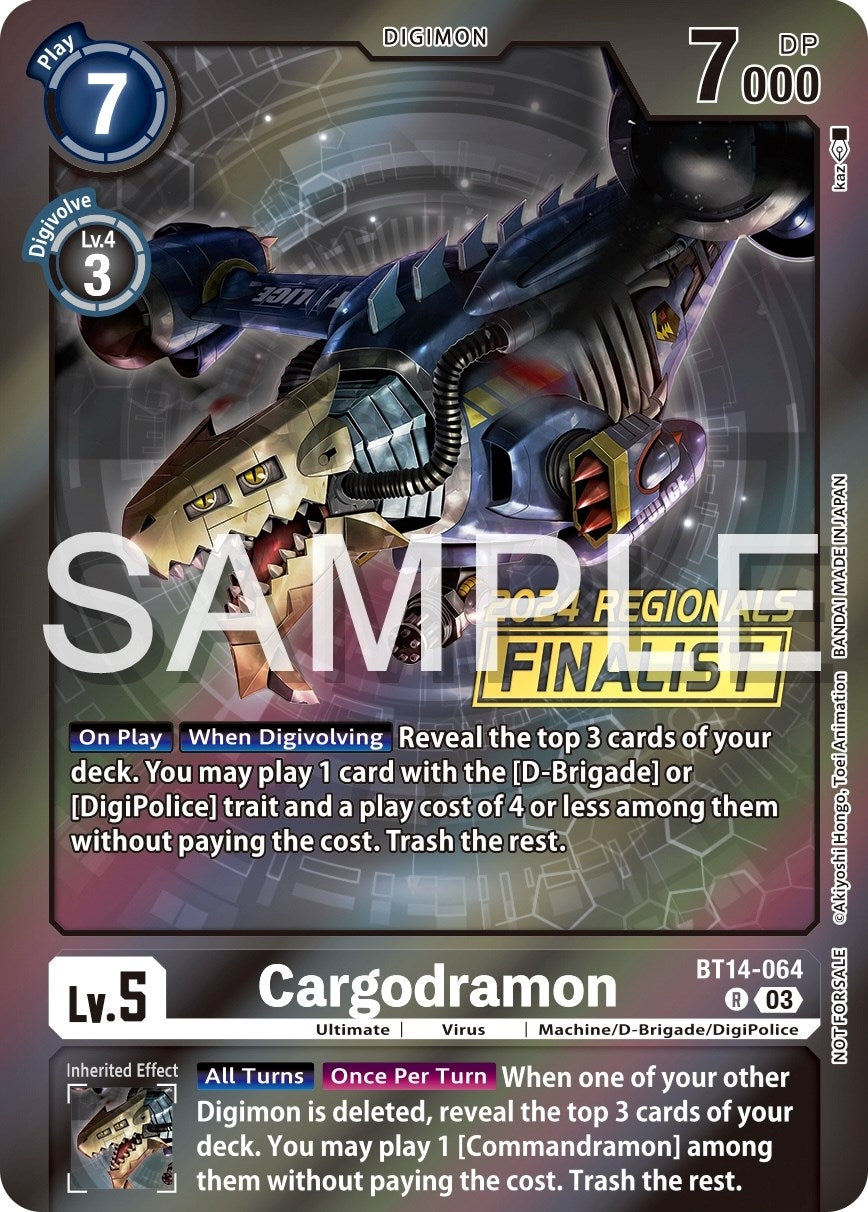 Image for Cargodramon (2024 Regionals Finalist) (BT14-064 R) (Blast Ace) - Digimon Card Game